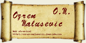Ozren Malušević vizit kartica